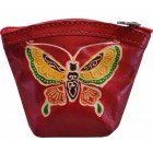 arpera butterfly printed red coin pouch C11405-3B